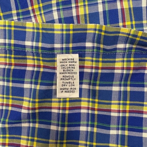 Ralph Lauren Blue and Yellow Plaid Shirt XL Tall - Picture 3 of 5